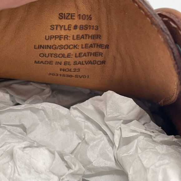 J. Crew Factory Mens Oxford Leather Cap Toe Shoes Brown Sz 10.5 Lace Up Preppy - Picture 14 of 15